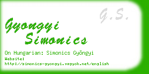 gyongyi simonics business card